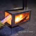 Titanio plegable estufa ardiente con chimenea